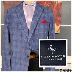 TailorByrd Sports Coat Men's 48R Relaxed Fit Polyester Rayon Blazer Jacket Knit